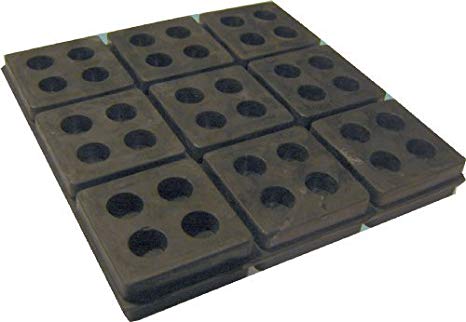 4 Pack of Anti Vibration Pads 6" x 6" x 3/4" All Rubber Vibration isolation pads