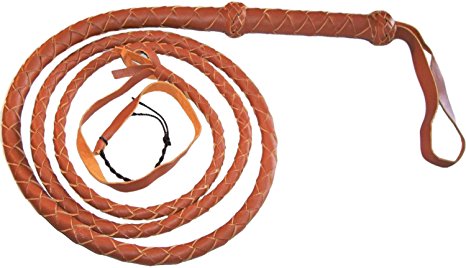 8 Foot 4 Plait TAN Real Leather BULLWHIP BULL WHIPS