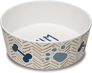 Loving Pets Dolce Moderno Yum Chevron Dog Bowl, Large