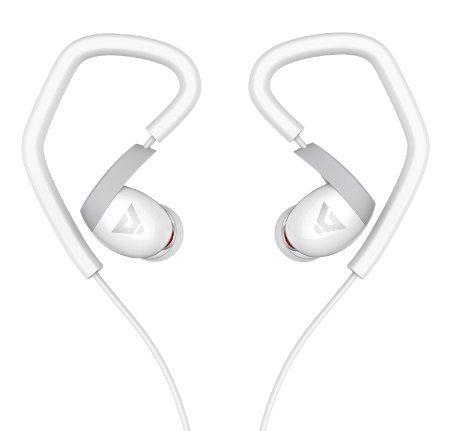 Darkiron K6 Sport Earphones Earbuds, Running In-ear Headphones with Microphone and Volume Control (White)