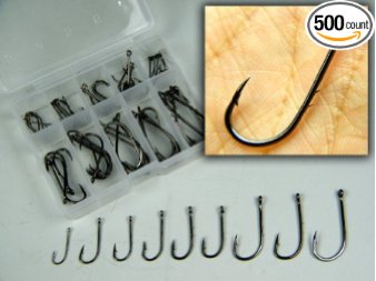 Baitholder! 500pcs 10box Pack (50pcs/box) #3-#12 Freshwater Carbon Black Bait Holder With Barbs Baitholder Fishhook Fishing Hooks Set