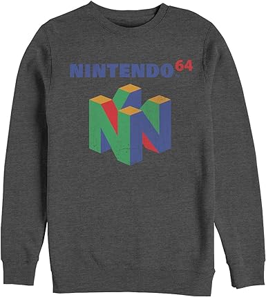 Nintendo Unisex-Adult N64 Logo Sweatshirt