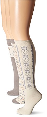 Muk Luks Women's Microfiber Patterned Knee High Socks (3-Pack)