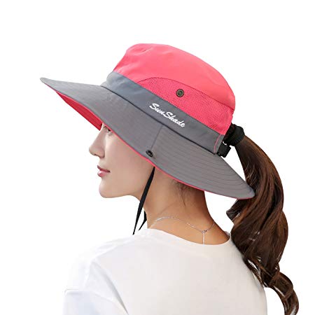 Muryobao Women's Summer Sun UV Protection Hat Foldable Wide Brim Boonie Hats Beach Safari Fishing