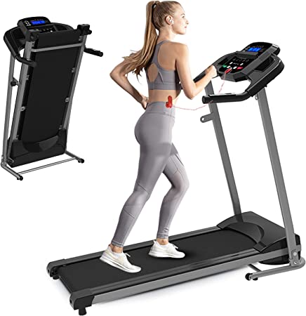 Treadmill, 1.5 HP Folding Treadmill, 6.5 MPH Max Speed Portable Treadmill with No Noise, LED Display, Compact Treadmill for Home Fitness, Walking Treadmill for Home Fitness