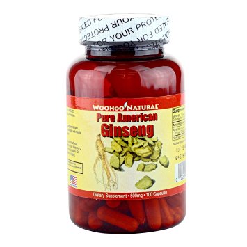 Pure American Ginseng Capsules, 500mg 100 Capsules by Washington