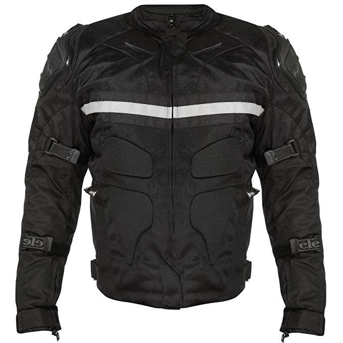 Xelement CF751 Mens Black Tri-Tex Motorcycle Jacket with Level-3 Armor - Large