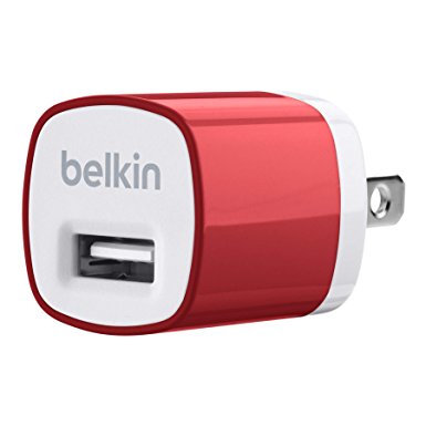 Belkin MiXiT Home and Travel Wall Charger with USB Port - 1 AMP / 5 Watt (Red)