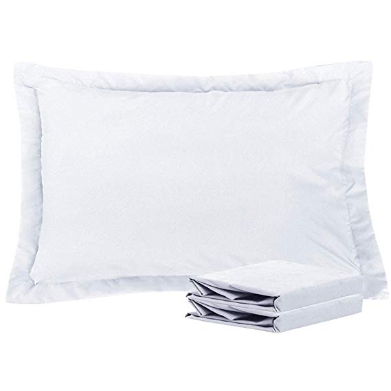 NTBAY Queen Pillow Shams, Set of 2, 100% Brushed Microfiber, Soft and Cozy, Wrinkle, Fade, Stain Resistant (White, Queen)