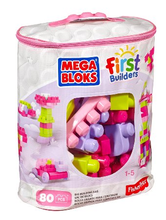 Mega Bloks First Builders Big Building Bag 80-Piece Pink