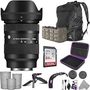 Sigma 28-70mm f/2.8 DG DN Contemporary Lens for Sony E Mount with Altura Photo Advanced Accessory and Travel Bundle