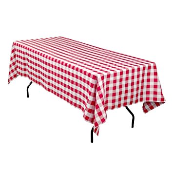AK-Trading Rectangular Tablecloth Red & White Checker - MADE IN USA - Select from Various Sizes (60x72)