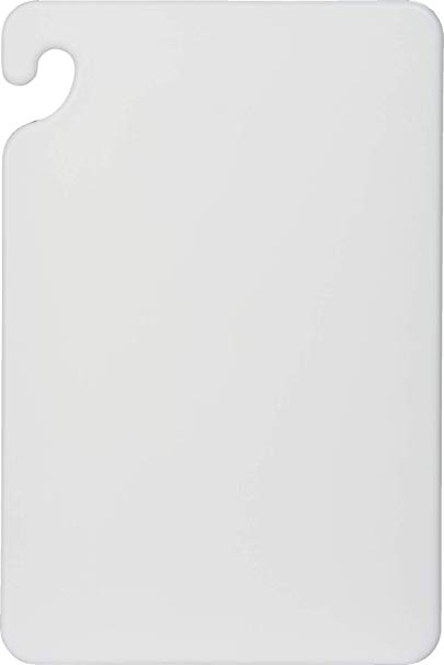 San Jamar CB121812WH Cut-N-Carry Co-Polymer Cutting Board, 18" Length x 12" Width x 1/2" Thick, White