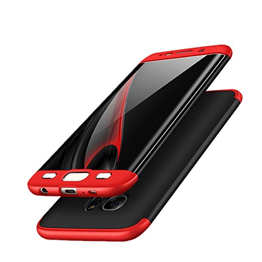 Galaxy S8 Case, AICase 3 in 1 Ultra Thin and Slim Hard PC Case Anti-Scratches Premium Slim 360 Degree Full Body Protective Cover for Samsung Galaxy S8 Case (5.8'')(2017) (Red Black)