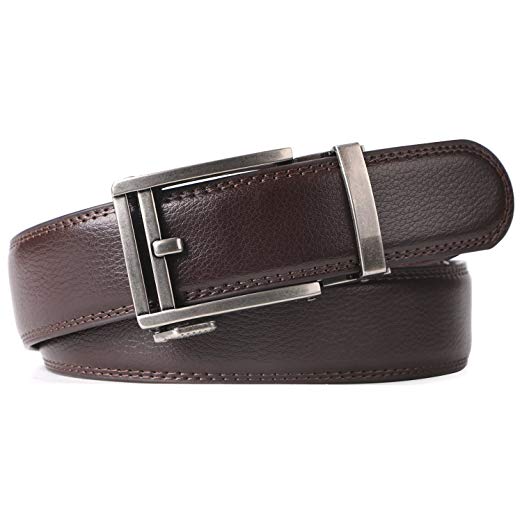 JASGOOD Men’s Genuine Leather Ratchet Dress Belt for men with Automatic Buckle,In a Nice Gift Box