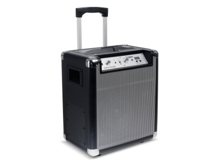 Ion Audio World Rocker Portable Bluetooth Speaker System with 75-Hour Extended Battery, Microphone, and Wheels and Handle for Transport