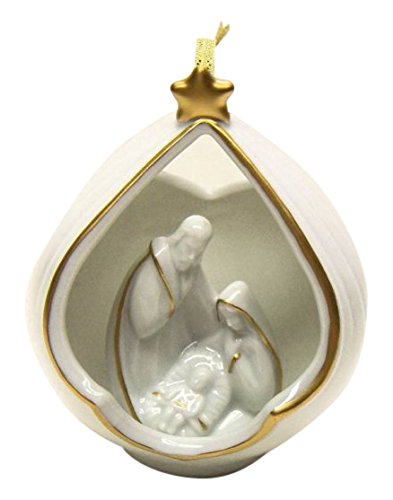 ATD 33265 3.5" Nativity Scene Ornament with Gold Colored Details