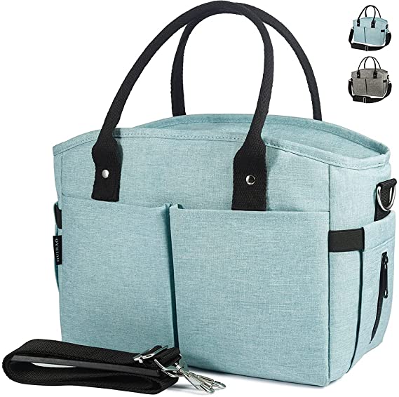 Insulated Lunch Bags for Women - Large Cooler Tote Adult Lunch Box for Women with Shoulder Strap,Water Bottle Holder and Side Pockets