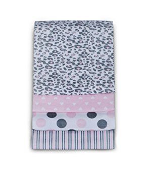 Carter's 4 Pack Wrap Me Up Receiving Blanket, Pink Cheetah (Discontinued by Manufacturer)