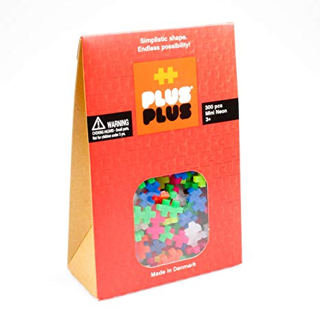 Plus-Plus - Construction Building Toy, Open Play Set - 300 Piece - Neon Color Mix