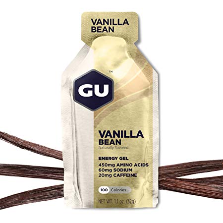 GU Energy Original Sports Nutrition Energy Gel, Vanilla Bean, 24-Count Box