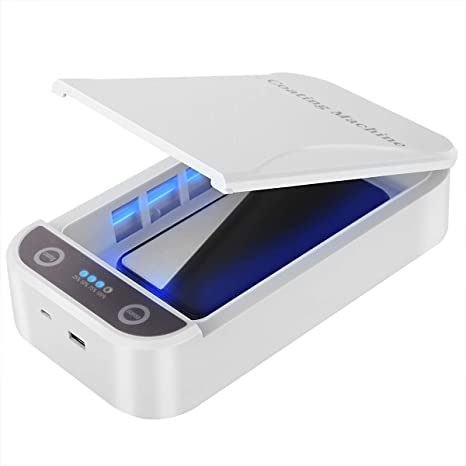 Rehomy Cellphone UV Sanitizer Box, Portable Multi-Function Disinfection Box with USB Cable Dual UV Lights for Face Mask, Toothbrush, Make Up Tools and Any Small Items