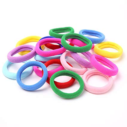 Hair ties no crease for kids baby toddlers girls - Small seamless 50 PCS 10 Colors hair bands ponytail Holder (Mini Colors)