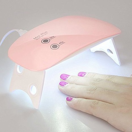 Nail Lamp mini 8W LED UV Nail Dryer Curing Lamp USB Portable for Gel Nails Based Polishes with 2 Timer Settings 45s/60s(Pink)