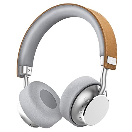 OMARS Bluetooth Headphones, Wireless High Resolution Deep Bass On-ear Headset with Leather Headband, Noise Cancelling Earphones for iPhone, iPod, iPad, Samsung, Nokia, HTC, Nexus, BlackBerry, etc