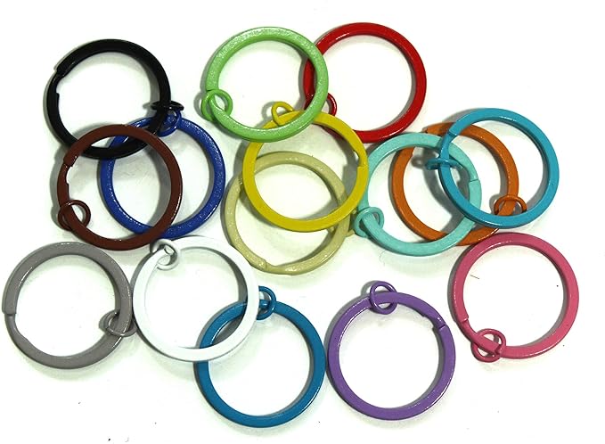 ALL in ONE Mixed Color Steel Split Ring Key Ring for DIY Craft (Mixed Color 30mm 20pcs)