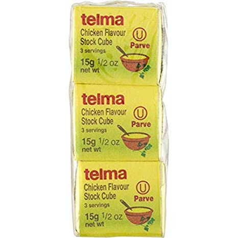 Telma Chicken flavor Stock Cubes, Parve. Kosher for Passover. 3/0.5-Ounce Cubes (Pack of 12)