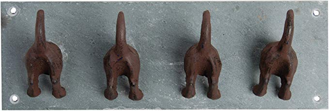 Esschert Design USA LH151 Slate Dog Tail Wall Hooks