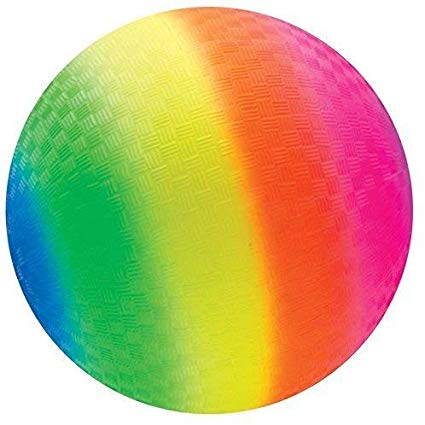 Toys  8.5 Inch Rainbow Colored Playground Ball (1 Rainbow Ball)