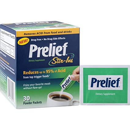 Prelief Acid Reducer Powder Stir-ins 30 Count Dietary Supplement  To Reduce up to 95% of the acid in High-Acid Food and Beverages