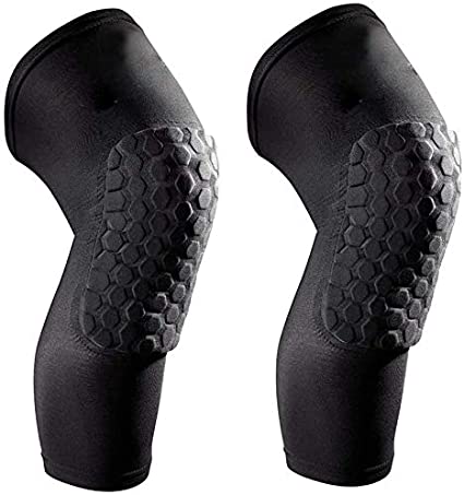 Volleyball Knee Pad Compression Sleeve - Long Padded Leg Sleeve Protective Support Brace for Men Women Running Basketball Working Out (Black XL)