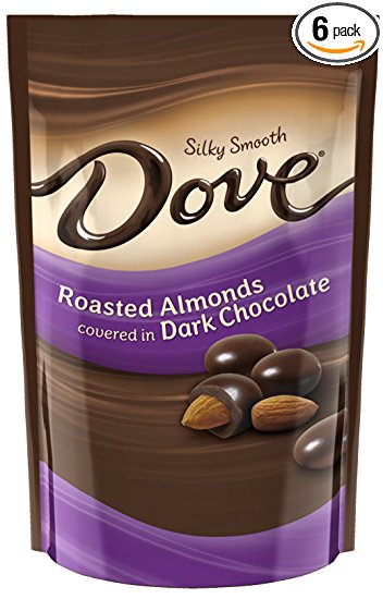 DOVE Dark Chocolate Almond Candy 4.5-Ounce Bag (Pack of 6)