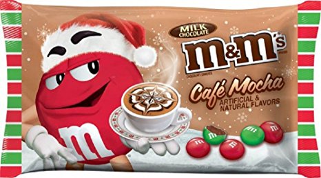 M&Ms Cafe Mocha Red and Green Colored, 8oz (3 BAGS)