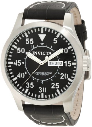 Invicta Men's 11188 Specialty Black Dial Black Leather Watch