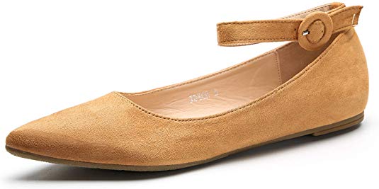 Mila Lady Joyce Crease Pointed Toe Comfort Slip On Ballet Dress Flats Shoes for Women