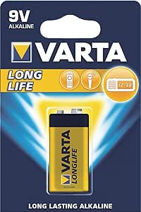 VARTA Batterien 9V Blockbatterie, 1 Stück, Longlife, Alkaline, für Rauchmelder, Brand- & Feuermelder, Mikrofon