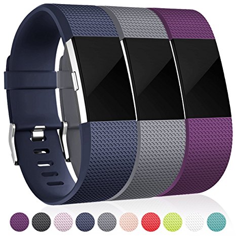 Maledan Replacement Bands for Fitbit Charge 2, 3 Pack