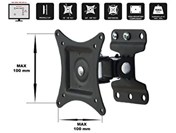 LCD201 17" 19" 22" 24" 26" LED/LCD TV Wall Bracket 30° Tilt , 180° Swivel, 360° Free Rotate VESA 100 75 Holds up to 15 kgs weight