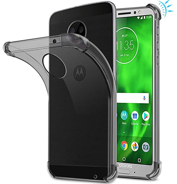 Moto G6 Case, Moto G (6th Generation) Case, Suensan TPU Shock Absorption Technology Raised Bezels Protective Case Cover for Motorola Moto G6 5.7 Inch (TPU Gray)