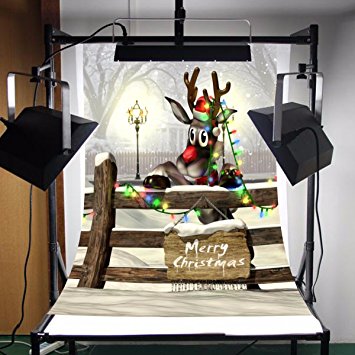 Mohoo 3x5ft Christmas Photography Studio Backdrop Photo Background Winter snow Thin Vinyl