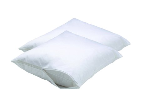 Premium Quality Ultra Soft Waterproof Microfiber Zipper Pillow Protector, Standard/Queen Size, Set of 2!
