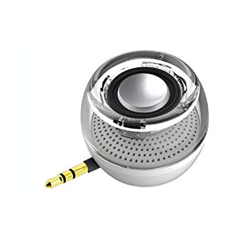 Portable Speaker, Leadsound Crystal 3W 27mm 8Ω Mini Wireless Speaker with 3.5mm Aux Audio Jack Plug in Clear Bass Micro USB Port Audio Dock for Smart Phone, for iPad, computer (White)
