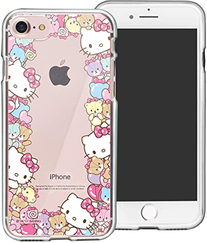 WiLLBee Compatible with iPhone SE 2020 / iPhone 8 / iPhone 7 Case (4.7inch) Hello Kitty Cute Border Clear TPU Soft Jelly Cover - Border Hello Kitty