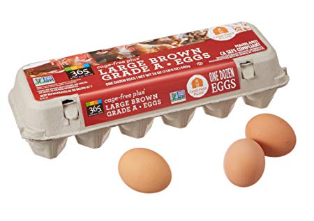 365 Everyday Value, Cage-Free Non-GMO Large Brown Grade A Eggs, 12 ct
