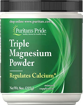 Puritan's Pride Triple Magnesium 400 mg Powder-8 oz Powder