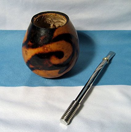 ARGENTINA MATE GOURD YERBA TEA WITH STRAW BOMBILLA 0041